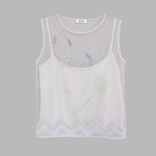 Cami top Moschino economico e chic vintage maglia lavanda ricamato | IT 44 | UK 12