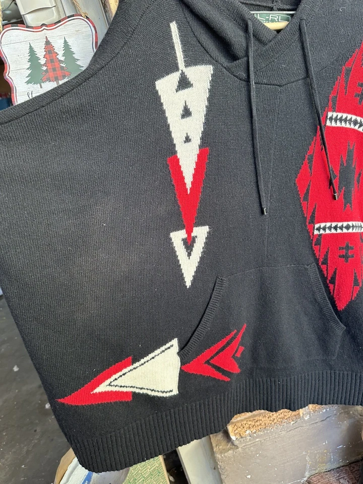 2X Suéter Estilo Poncho Azteca Activo RL Lauren Para Mujer 2X Ralph Lauren Foto 3 de 4