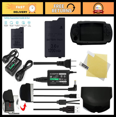 High Capacity Replacement Battery & AC Adapter for PSP Slim 2000 3000 + Cover Ki