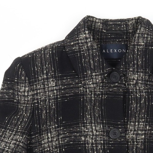 Alexon Women's Black Wool Blend Checked Blazer Size 10 - Picture 9 of 12