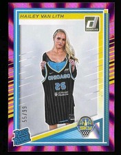 Hailey Van Lith 2025 Panini Donruss WNBA Rated Rookie Purple Laser #55/99 SP RC