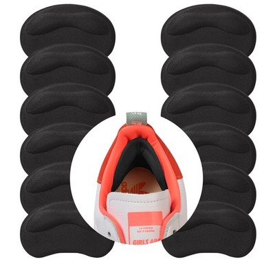 GQTJP Heel Pads Cushion Inserts for Loose Shoes, Grips & 6 Pairs, Black 