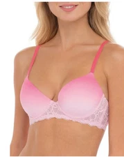 Pink Ombré, Lace Trimmed Adjustable straps Bra NWT Size 34DD