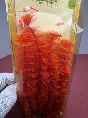 vintage New Penn Plax Aqua Aquarium plant decoration large neon red new 8.5''