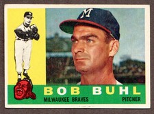 Bob Buhl.  Milwaukee Braves.  1960 Topps #374