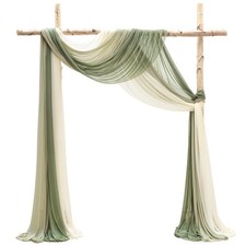 Wedding Arch Draping Fabric 3 Panels 20Ft Chiffon Fabric Drapes Arbor Drapery...