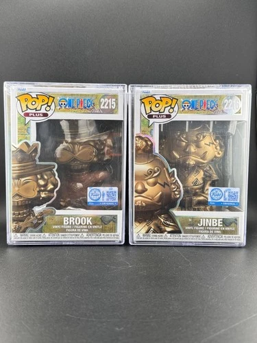 One Piece Bronze Funko Statue Brook Jinbe & Sanji Pop! Plus Sealed In Protectors