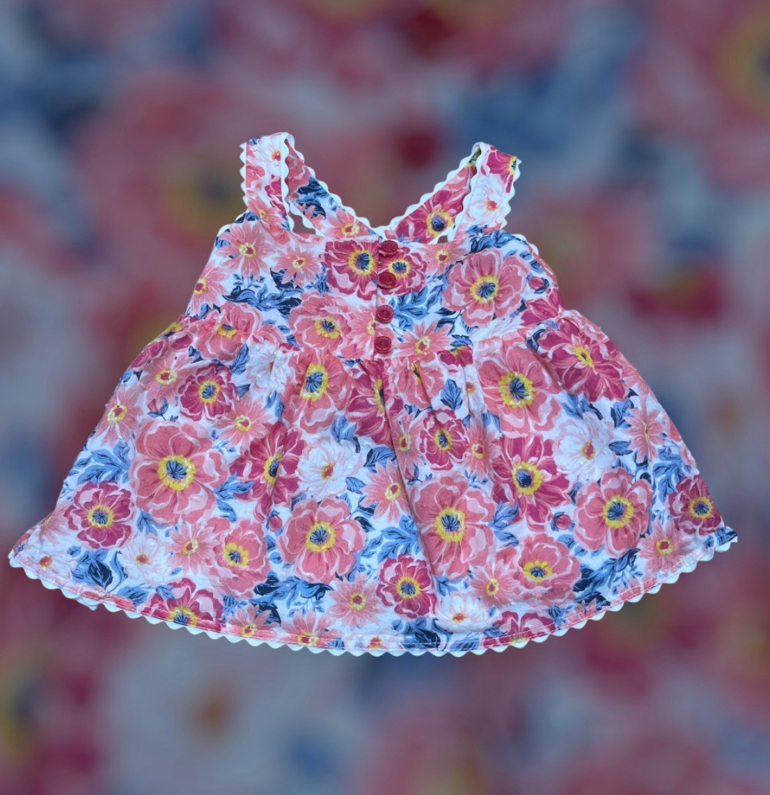 Max Studio Kids Baby Girl Dress 24 Mo Floral Print Sleeveless Crisscross Back