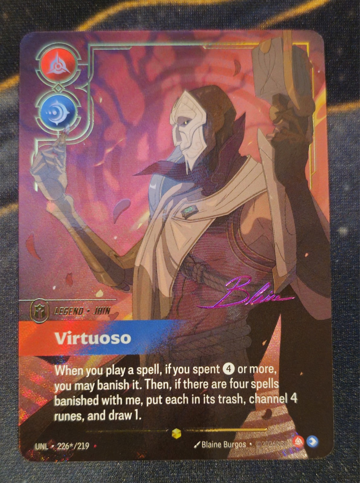 Riftbound Unleashed SIGNATURE JHIN VIRTUOSO OVERNUMBERED 226*/219 NM