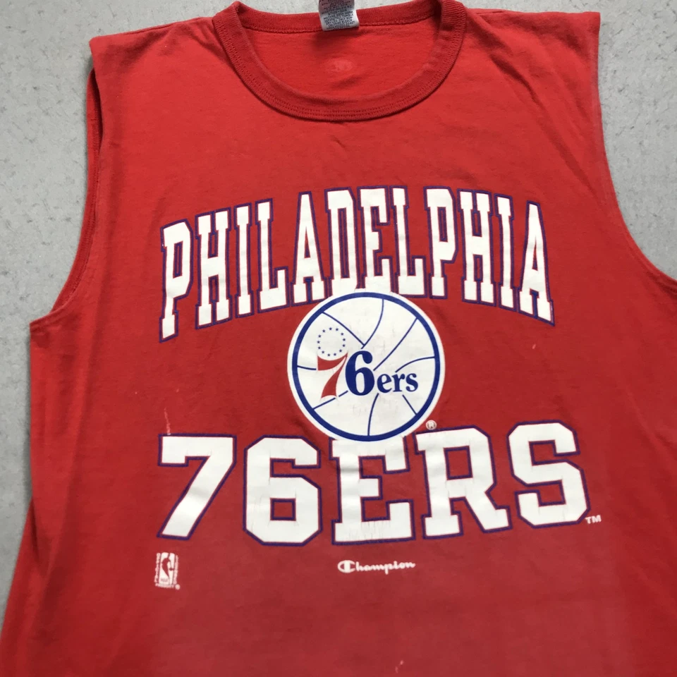 Camisa DE COLECCIÓN Philadelphia 76ers Para Hombres Grande Campeón Sin Mangas Entrenamiento Tanque 90 Foto 2 de 4