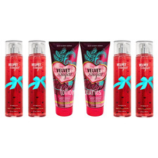 VELVET SUGAR Bath  Body Works Fine Fragrance Mist x4  Body Cream x2 8oz Each