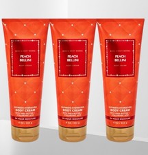 3/PACK BATH BODY WORKS PEACH BELLINI ULTIMATE HYDRATION BODY CREAM LOTION 8 OZ