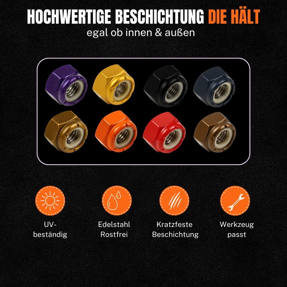10x Sicherungsmutter Stopmutter | M3-M12 Edelstahl | DIN985 | Sechskant | farbig - Bild 3 von 3