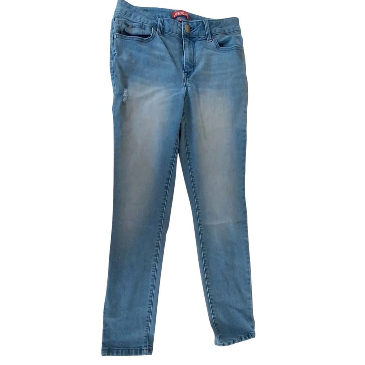 Astor Skinny 26x27 Size Distressed Women's Light Wash Blue Denim jeans - Main Image