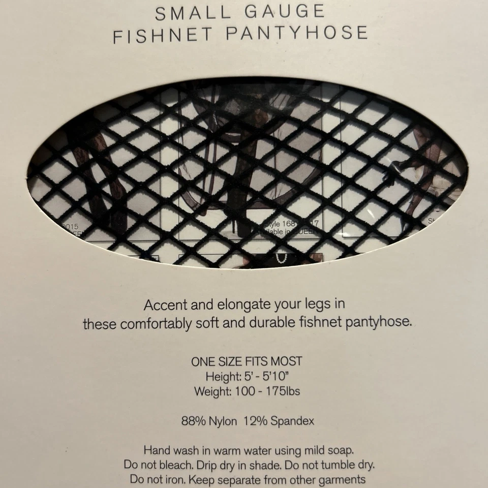 Yelete Killer Legs One Fits Most 100-175lbs Black Small Gauge Fishnet Pantyhose - Image 4 of 4