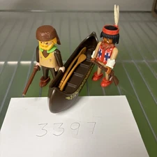 Vintage Playmobil Collectible Trackers Canoe Set # 3397