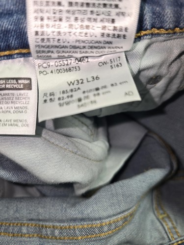 Jeans Levis 527 uomo 32x36 blu denim bootcut lavaggio leggero invecchiato W32 L36 - Foto 6 di 9
