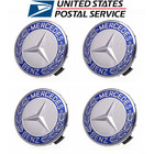 4PCS Mercedes Benz Wheel Center Hub Caps 75mm Dark Blue Logo Badge Emblem