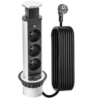Tischsteckdose Versenkbar 3X230V Einbausteckdose 1,5 M Steckdose Fi60Mm Desktop