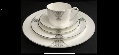 Set of 6 Place Settings Wedgwood Vera Wang Imperial Scroll Bone China Dishes