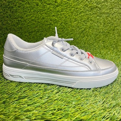 Skechers Arch Fit Arcade Womens Size 10 Silver Athletic Walking Shoes Sneakers
