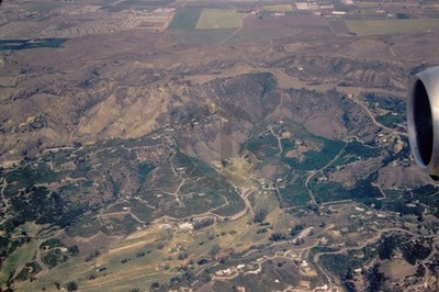 Airline Passenger Aerial Photo of Unknown Los Angeles Suburbs: 1960's 35mm Slide