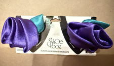 Vintage Shoe Clips European Design Large Flower/Rose Purple Green