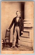 Antique CDV Circa 1860s Evans & Prince Handsome Man In Suit York PA