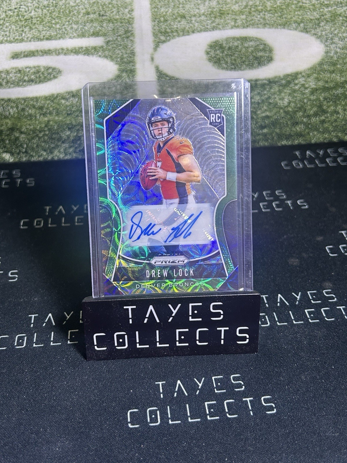 2019 Panini Prizm Drew Lock Green Scope Rookie Auto /75 #304