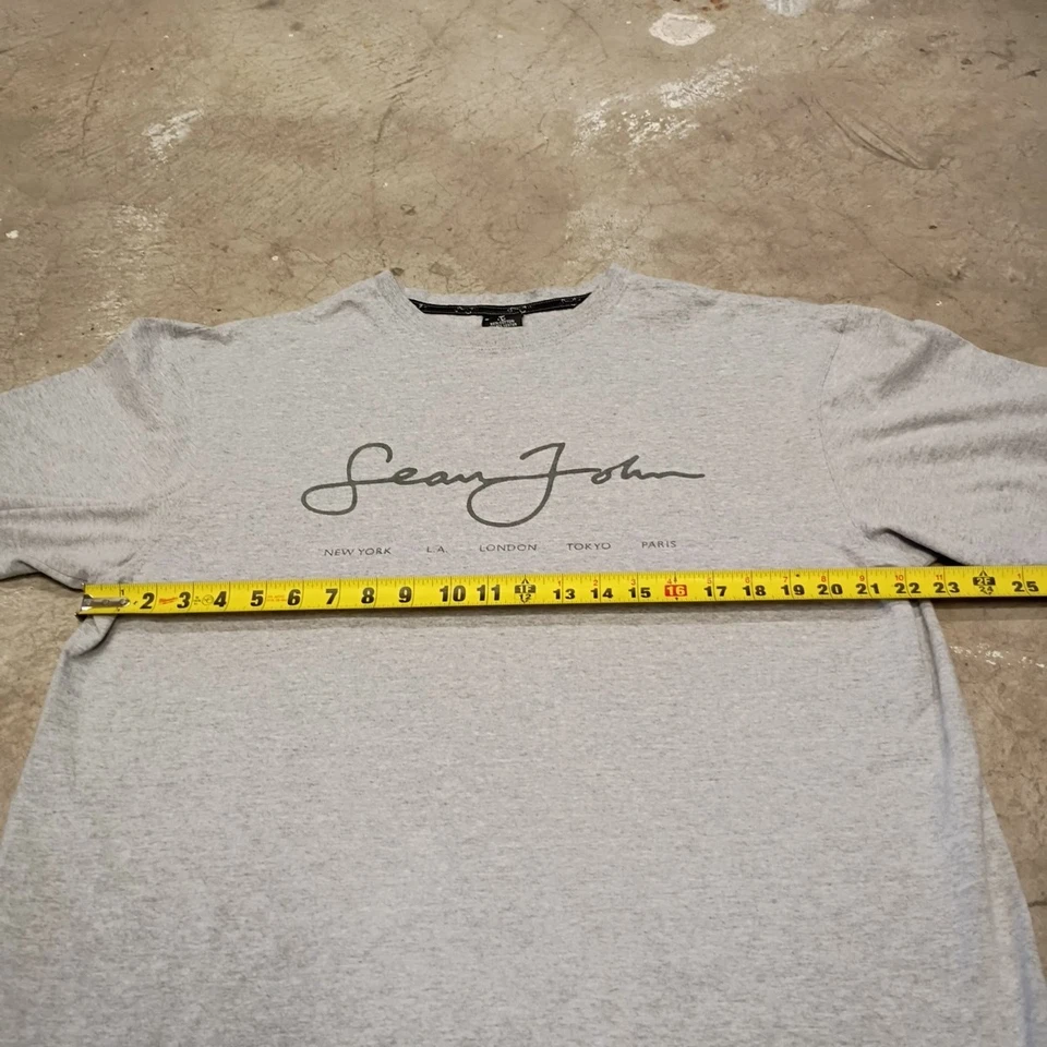 👾Vintage Sean John Shirt Men's L Gray Logo Short Sleeve Sz - Image 4 of 4