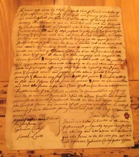 1743 Colonial Connecticut Land Deed Stratford Fairfield Booth Family Wax Seal