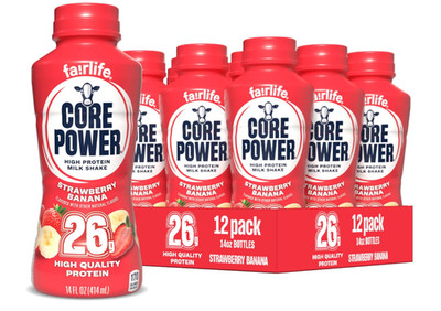 Core Power Protein Shake Strawberry Banana 26g 14oz 12 Pack Drink