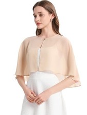 Shawl and Wraps for Evening Dress Chiffon Shawls Wedding Shrug Guest Champagne