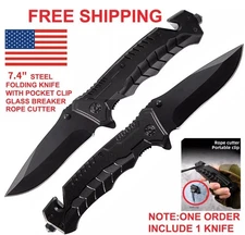 7.4" SPRING OPEN ASSISTED TACTICAL FOLDING POCKET KNIFE EDC Blade Tactical Tool