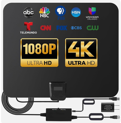 #ad 5600 Miles Digital TV Antenna Indoor HDTV Amplified Signal Booster 4K HD 1080P. $13.99