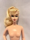 Reproduction Vintage Barbie Blonde Ponytail Style Doll with Goldtone Earrings