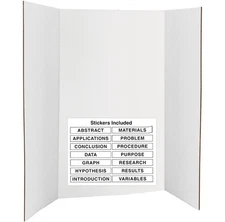 Trifold Poster Board 36" x 48" White Presentation Board - Self-Adhesive Scien...