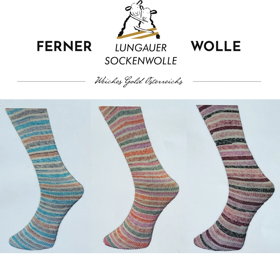 FERNER WOLLE Ferner Lungauer Sockenwolle 4-fach Kollektion "Valentin" 100g 420m Nd. 2,5-3,5