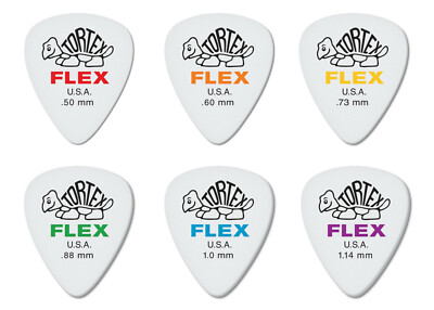 Dunlop Tortex FLEX STANDARD Gitarren-Plektren/Gitarrenplektren 12er-Pack Auswahl aus 6 Messgeräten