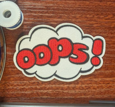 Opps Pop Art Patch Funny Memes Phrases Quotes Embroidered Iron On 2.25x3.25"