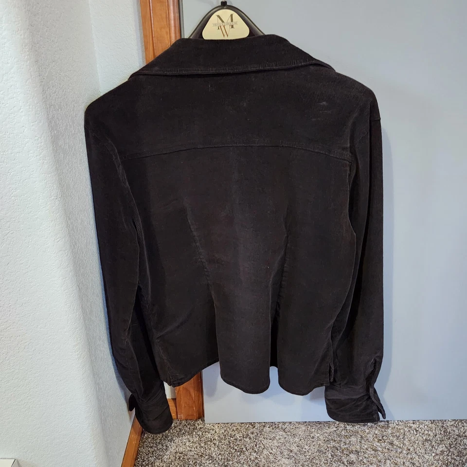 Chaqueta Blazer Vintage Retro Pana Negra Mujer Mediana Años 90 Como Nueva Foto 2 de 4