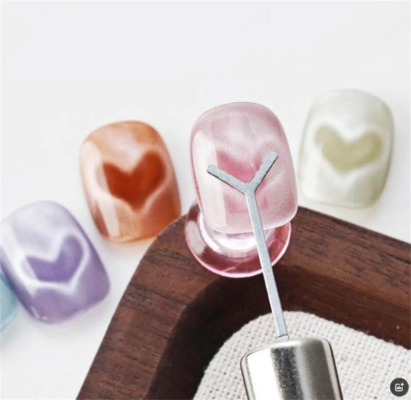Imán de corazón de 3 piezas para esmalte de gel de ojo de gato, herramienta magnética de arte en uñas ojo de gato 2025 NUEVO Foto 4 de 4