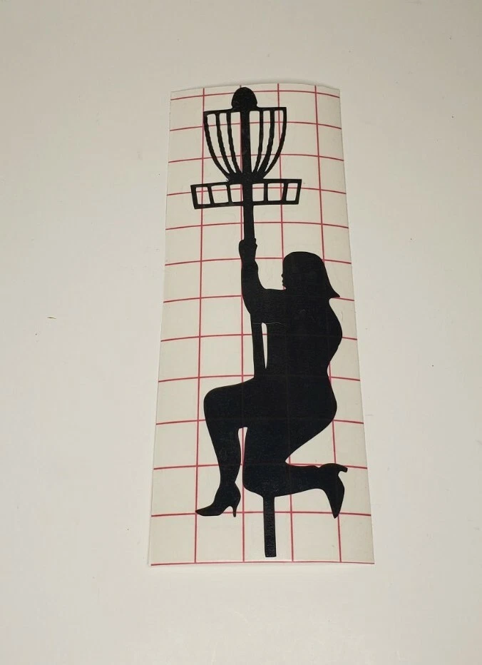 Descascador de disco de golfe 6" - Adesivo de vinil para todos os fins - Fat Dancer Pole - Branco, preto - Imagem 3 de 4