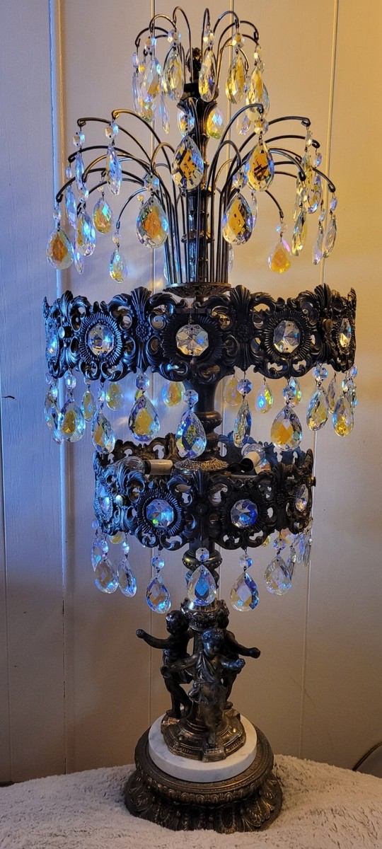 Vintage Loevsky & Loevsky Four Tier Lamp 1969 Brass Cherubs