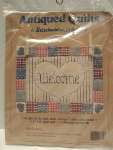 Antiques Quilts by Dimensions Welcome, Nine Patch or Two Heart Applique Choose - Picture 6 of 7
