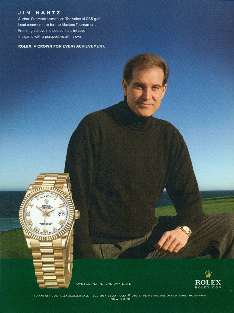 ROLEX WATCH MAGAZINE promo ad #014 ORIGINAL JIM NANTZ AUTHOR 