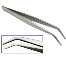 Tweezers Bent Tip Tweezer 45 Degree Bent Smooth Tips Jewelry Bead Hobby & Crafts