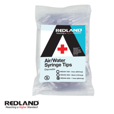 Dental Disposable  250 Air/Water 3-Way Syringe Tips Clear REDLAND 