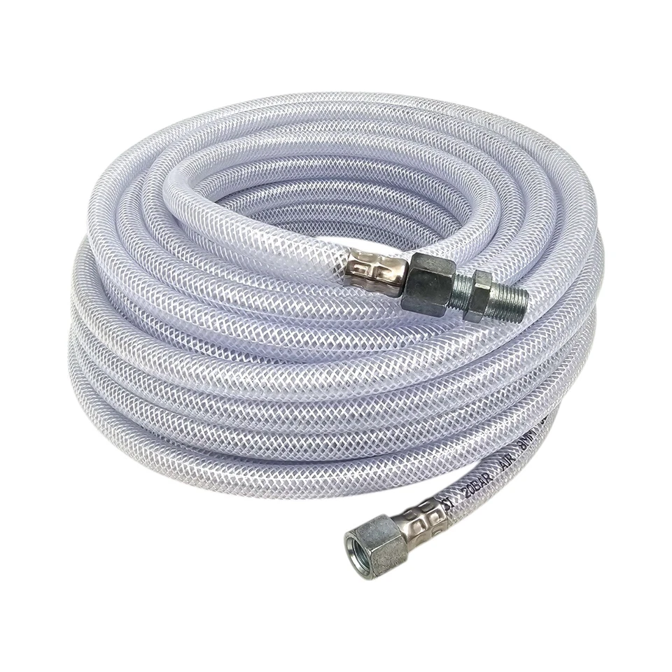 Manguera compresor de aire de goma transparente de 8 mm + accesorios 15 m 300 PSI 20 BAR Foto 3 de 3