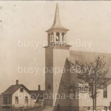 Vintage 1914 RPPC UB United Brethren Church Crist Woodbury Michigan Postcard
